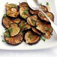 Aubergines with garlic & herb dressing image