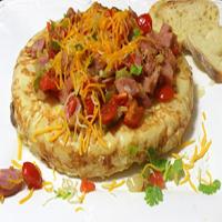 Delicious Salpicón over Spanish Omelet_image