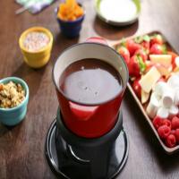 DIY Chocolate Dip with Marshmallows and Fruit image
