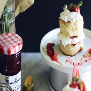 Mini Lemon Cakes with Thyme, Roasted Strawberries, and Whipped Crème Fraîche_image