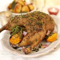Easy Christmas roast duck with crispy potatoes and port gravy_image