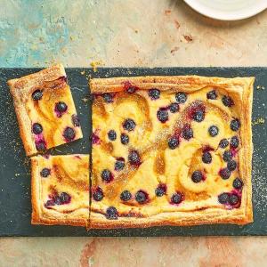 Lemon & blueberry cheesecake tart image