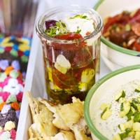 Marinated feta in thyme & chilli oil image