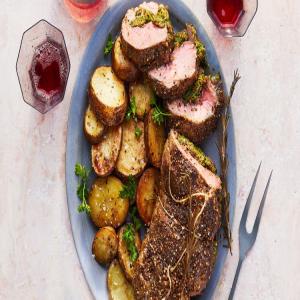 Leg of Lamb with Pistachio Stuffing and Potatoes_image