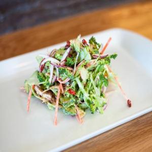 Broccoli Stalk Salad with Goji Berries and Bacon image