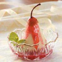 Poached Pears in Raspberry Sauce image