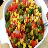~ My Creole Stewed Okra, Corn & Tomatoes ~_image