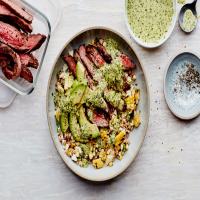 Grain Bowls with Grilled Corn, Steak, and Avocado image