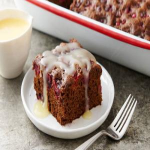Cranberry Molasses Cake with Sweet Butter Sauce_image