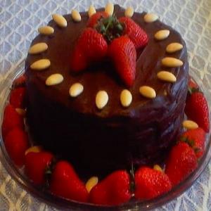 French Chocolate Almond Cake With Strawberries image