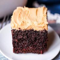 Homemade Chocolate Cake With Peanut Butter Frosting_image