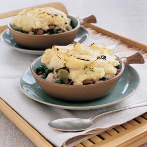 Individual Chicken Potpies with Mushrooms and Peas image