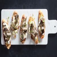 Grilled Artichoke, Green Garlic, and Goat Cheese Bruschetta image