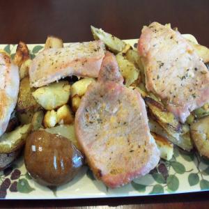 Pork Chops Baked With Potatoes and Pears image