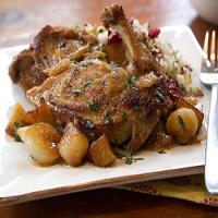 Cider-Braised Pheasant With Pearl Onions and Apples image