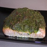 Salmon Crusted Pistachio Pesto_image