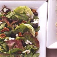 Mixed Greens Salad with Sugared Walnuts, Blackberries, and Feta_image