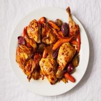 Slow-Roasted Chicken with Honey-Glazed Carrots and Ginger image