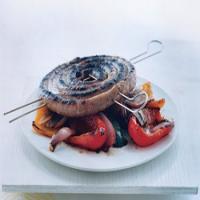 Grilled Italian Sausage with Warm Pepper and Onion Salad_image