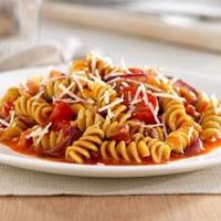 Rotini with Cherry Tomatoes, Caramelized Onions and Pancetta image