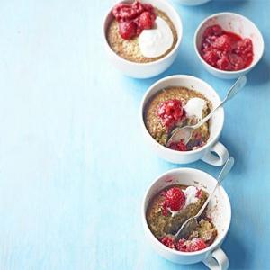 Hot coconut & raspberry puds image