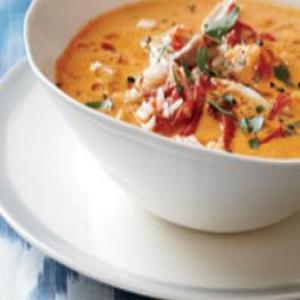 Creamy Piquillo Pepper and Chickpea Soup with Chicken_image
