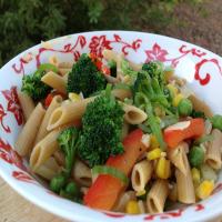 Creamless Penne Pasta Primavera With Olive Oil and Garlic_image