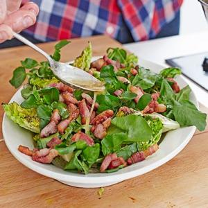 Charred Baby Gem, watercress & bacon salad_image
