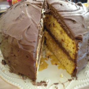 Banana Layer Cake With Chocolate Syrup Frosting_image