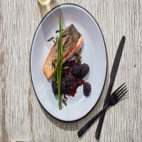 Salmon With Crushed Blackberries and Seaweed image