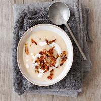 Creamy artichoke soup with Parmesan skins_image