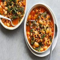 Lemony White Bean Soup With Turkey and Greens image