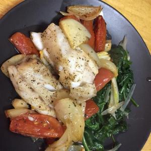 Prime Hake Steaks with Chunky Roasted Vegetables image
