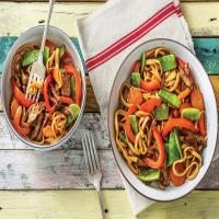 Sweet Chilli Beef Stir-Fry with Udon Noodles & Rainbow Veggies_image