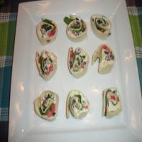 Greek Salad Pinwheel Party Appetizer image