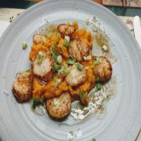 Brown-Butter Sea Scallops With Ginger Sweet Potatoes Ww image