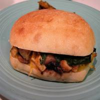 Warm Chicken Sandwiches W/ Mushrooms, Spinach, and Cheese_image
