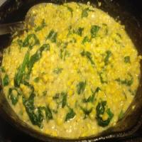 Cream Style Corn with Baby Spinach_image