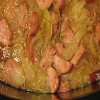 Delicious kielbasa and sauerkraut image