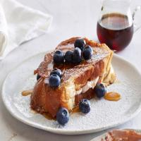 Stuffed French Toast With Fresh Strawberry Jam and Blueberries image