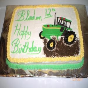 John Deere Tractor Cake image