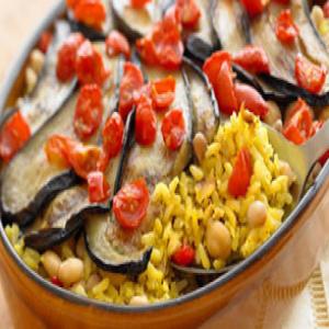 VEGETARIAN OVEN-BAKED BROWN AND WILD RICE WITH EGGPLANT_image
