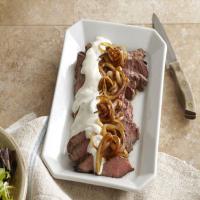 Smothered Sirloin Steak in Parmesan-Peppercorn Sauce_image