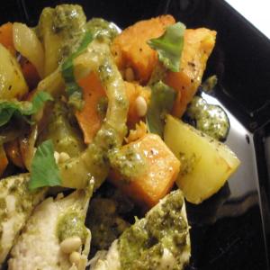 Pesto Marinated Chicken With Roasted Vegetables image