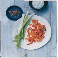 Buffalo Grilled Shrimp with Blue Cheese Dip and Celery image