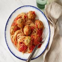 Turkey, Kale and Oat Meatballs with Quick Tomato Sauce image