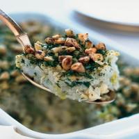 Cauliflower-Leek Kugel with Almond-Herb Crust_image