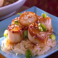 Pan Seared Scallops with Sesame Sauce and Cellophane Noodles_image