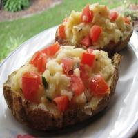 Twice Baked Potatoes With Mozzarella, Tomato and Basil_image