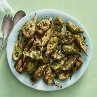 Grilled Baby Artichokes with Mint Salsa Verde image
